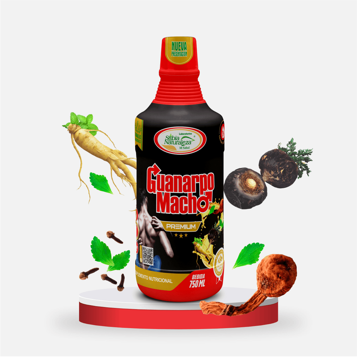 GUANARPO MACHO PREMIUN (maca negra+ ginseng +L arginina y mas)